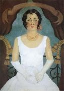 Frida Kahlo The lady dressed  in white oil painting picture wholesale